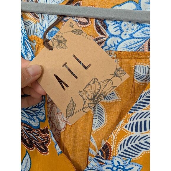 Abel the Label Mango Magic Tiered Maxi Dress women's‎ medium orange floral NWTs - Picture 5 of 9